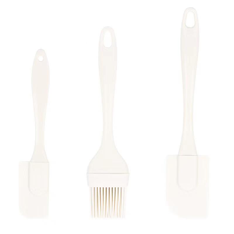 Silicone Scraper & Oil Brush 3-Piece Set for Baking and Cake Decorating (In Stock)