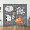 Curtains Christmas Illustration 3D Digital Printing Blackout Curtain Perforated Bedroom Living Room