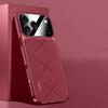 KEYSION Luxury Grid Pattern PU Leather Case for iPhone 17 Pro Max Plating TPU Camera Protection Phone Cover for iPhone 17 Air
