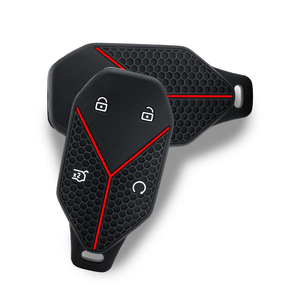 Silicone Soft Key Case For Byd Equation Leopard 8 Leopard 5 Smart Remote Car Key Case Cover Fob Keyring Accessories