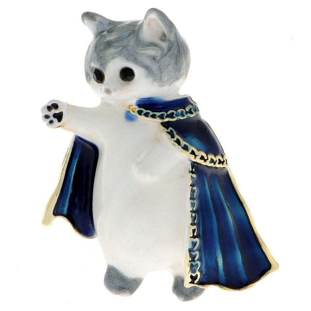 

Новая эмалированная брошь в виде кота и короля, булавка с милым мультяшным животным, 2 цвета в наличии, сумки, значки, летняя футболка, аксессуары