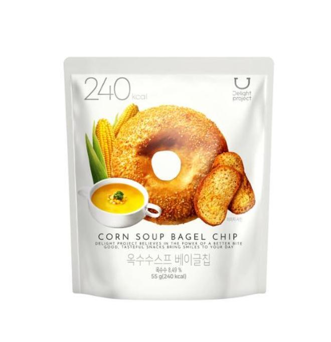 Delight Project Bagel Chips 7 Flavors – Garlic Butter, Honey Butter, Choco Cinnamon, Real Pizza, Apple Coco Soboro, Corn Soup, Cream Soup