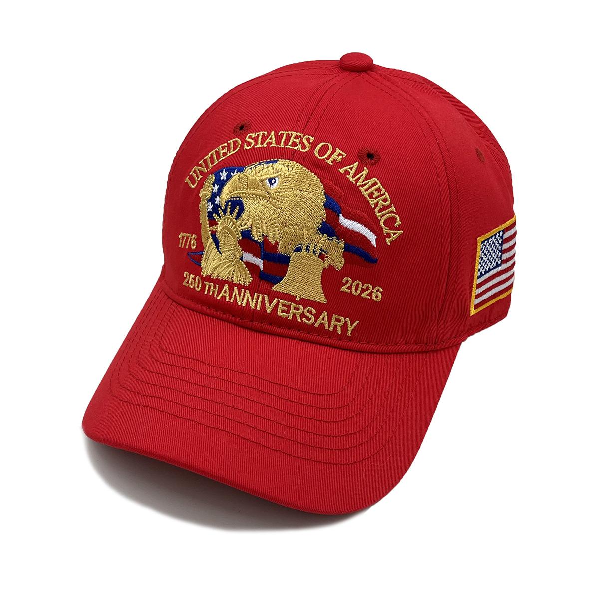 Baseball Cap Embroidery American Eagle Head 250Th Anniversary Cap Embroidery Sunshade Cap Adjustable