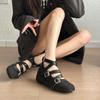 Mary Jane Women's Shoes Summer New Versatile Skirt Flat Bottom Inner Height Increase Belt Buckle Ballet Shoes