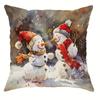 Christmas Decoration Pillowcase Christmas Tree Snowman Pattern Is Suitable for Home Room Living Room Sofa Cushion Cover