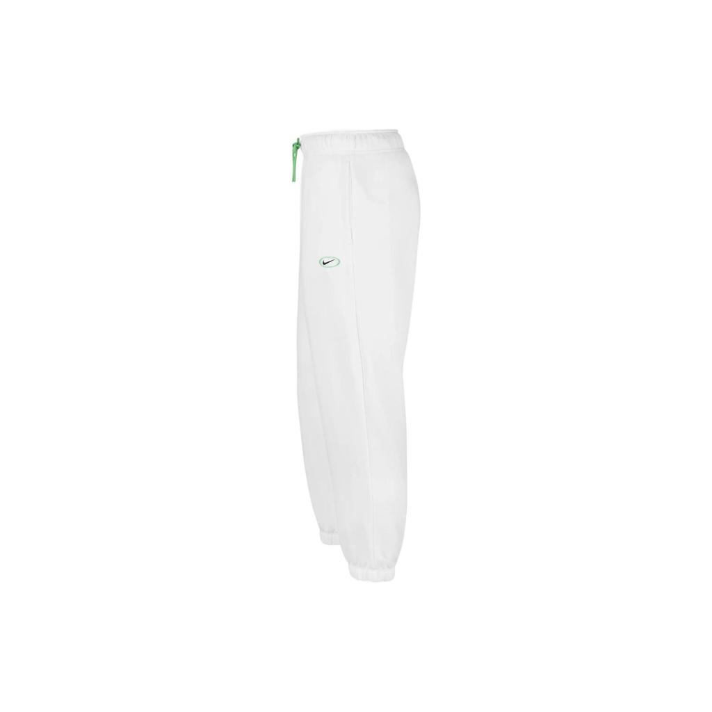 Nike Sportbekleidung SS22 Einfarbiges Logo Kordelzug Strick Freizeithose Damen Unterteile Weiß DV3321-100