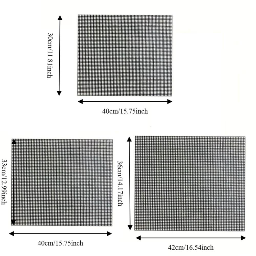 3PCS Heat Resistant BBQ Grilling Net Non-Stick Barbecue Pad Household Grilling Grid Mat  Camping