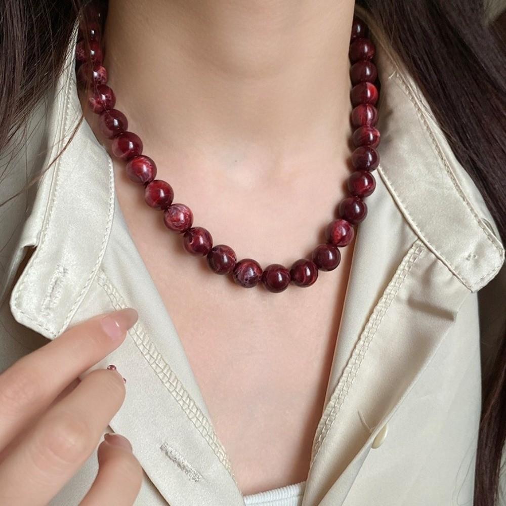 Vintage Round Beads Collarbone Chain Colorful Bohemian Clavicle Jewelry Fashion