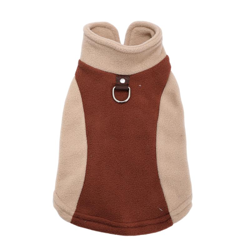 

Fleece Dog Jacket Warm Winter Clothes For Small Medium Dogs Cat Vest Coat Soft Lightweight Puppy Sweater French Bulldog Pullover XS коричневый