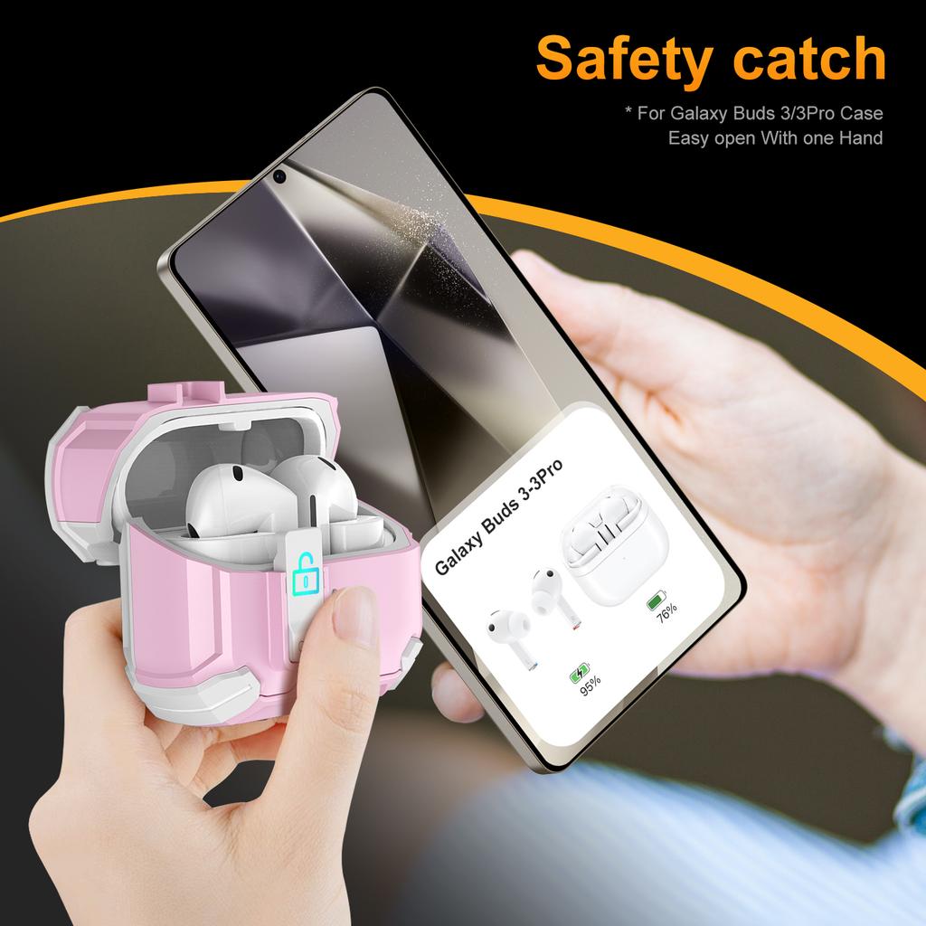 Phone Stand Case for Samsung Galaxy Buds 3/3Pro Secure Lock Case with MagSafe Protective Case with Cleaner Kit For Galaxy Buds 3