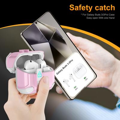 Case for Samsung Galaxy Buds 3 /3Pro with Secure Lock Phone Stand Protective Case Cover with Lanyard For Samsung Galaxy Buds 3