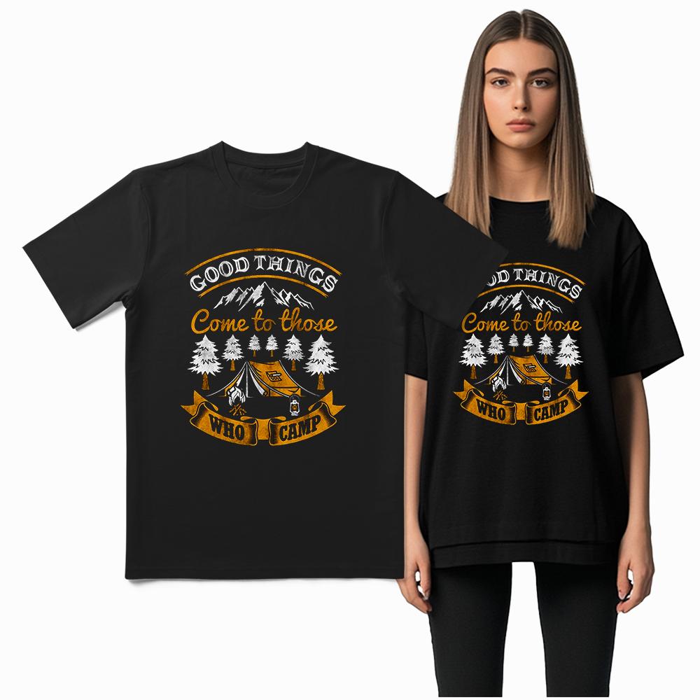 Coolmind YA005 100% Cotton Exclusive Graphic Camping Lover Men  T Shirt Big Size Cool Men Tshirt O-neck Unisex Tee Shirts Tops