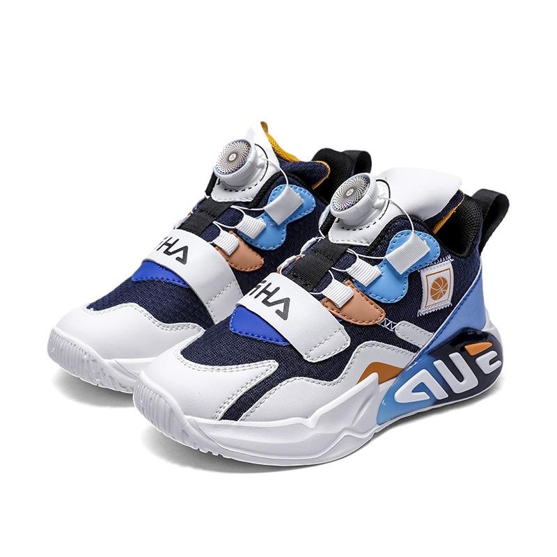 

Children s Shoes Spring Boys Basketball Shoes Rotating Buttons Medium and Large Children s Sports Shoes Mesh Breathable Student Running Shoes 31