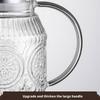 Easy to Cleaning Glass Water Pitcher with Retro Sun Pattern Lid Large Capacity for Family Gatherings and Homes Kitchen Use