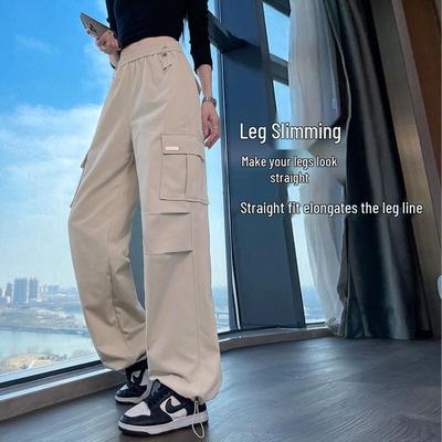 Women's American Retro High-Waist Convertible Drawstring Cargo Pants