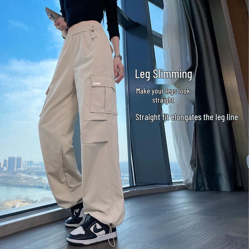 Women's American Retro High-Waist Convertible Drawstring Cargo Pants