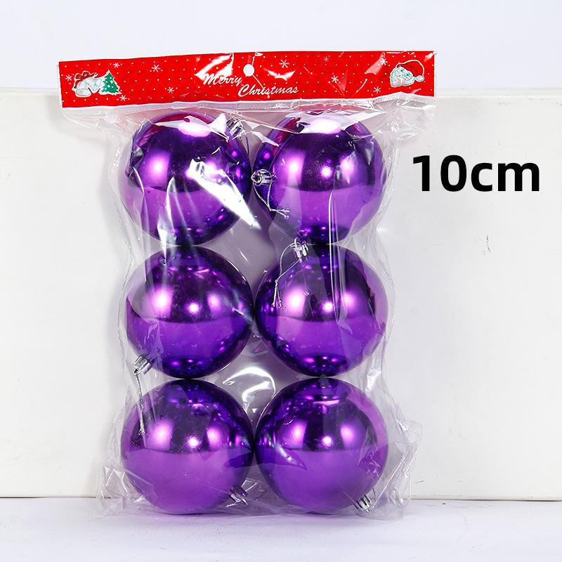 6 Pack Purple Balls, Shiny Decorative Balls for Party and Home Decor