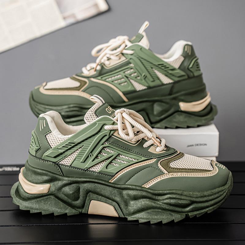 

Men s shoes 2025 new summer mesh breathable soft-soled sports and leisure shoes, teenagers heightening thick-soled dad trendy shoes 44