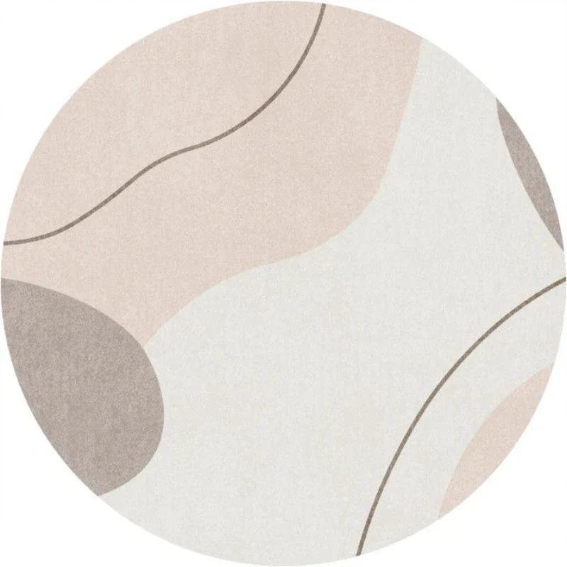 Modern Abstract Geometric Pattern Print Round Carpet Ins Style Rug for Living Room Sofa Coffee Table Decor Non-slip Floor Mat
