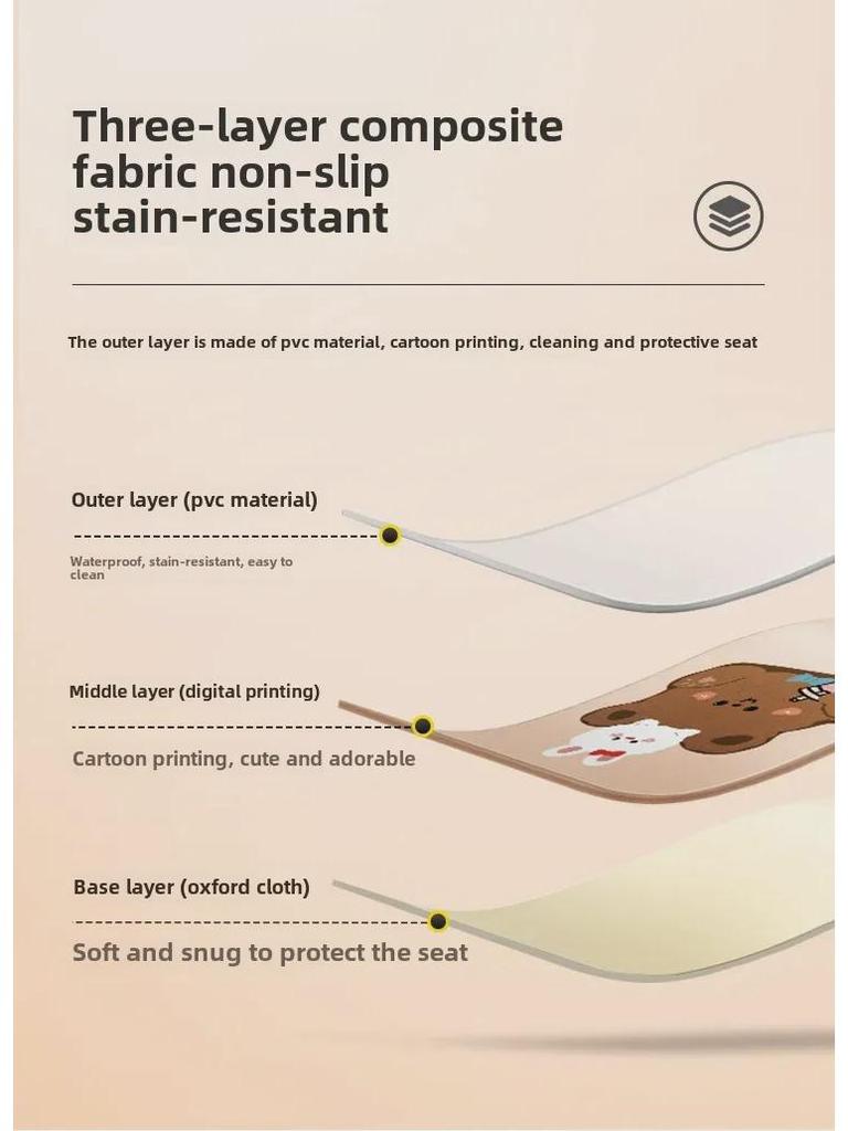 Niedlicher Cartoon Anti-Tritt Autositz Rückenschutz Pad für Kinder