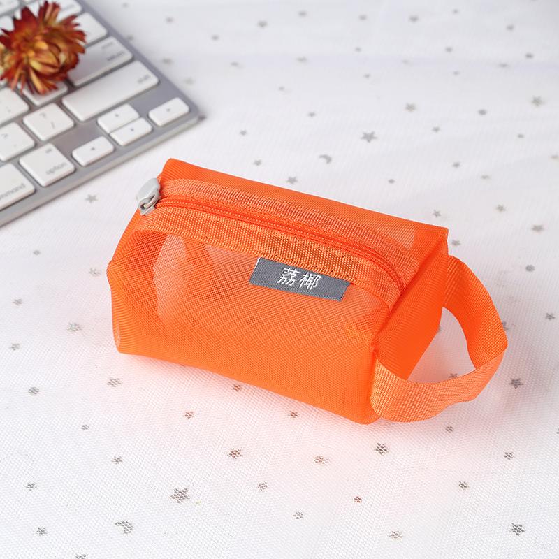 

Breathable Mesh Waterproof Pouch for Keys, Coins, Earphones, Lipstick, and Sundries оранжевый