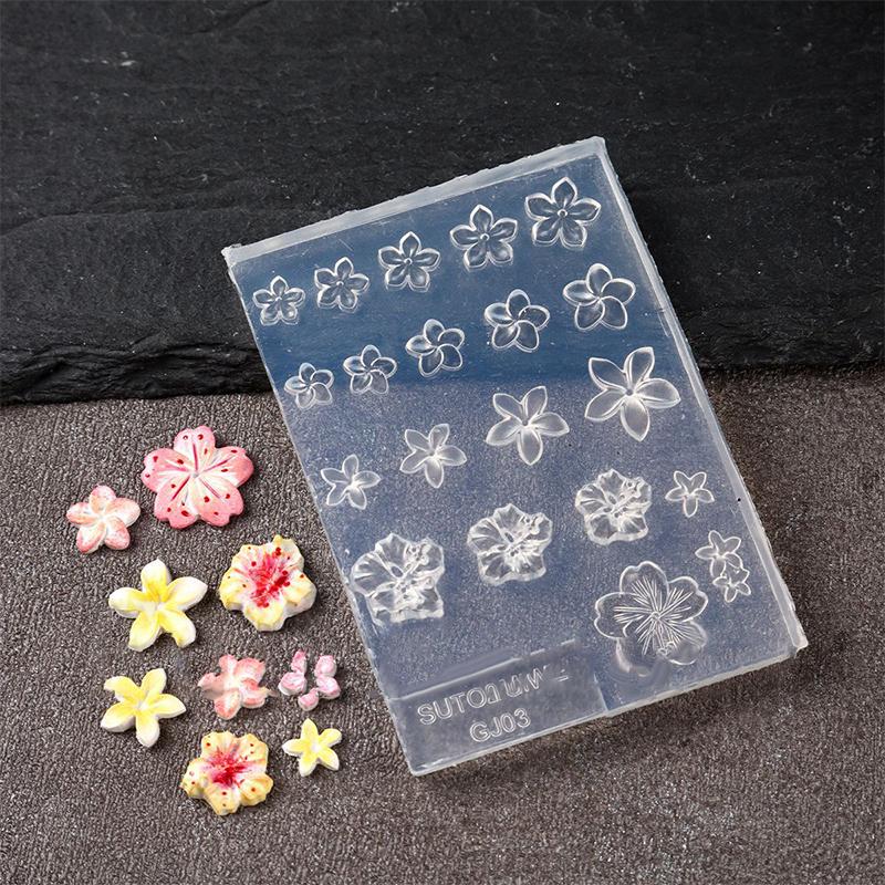 Handmade Diy Frangipani Silicone Nail Art Mold For Manicure Fashionable Flower Nail Art Design Mould High Transparent Template