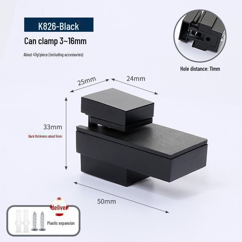 F-shaped Duckbill Glass Clamp for Bathroom/Kitchen 