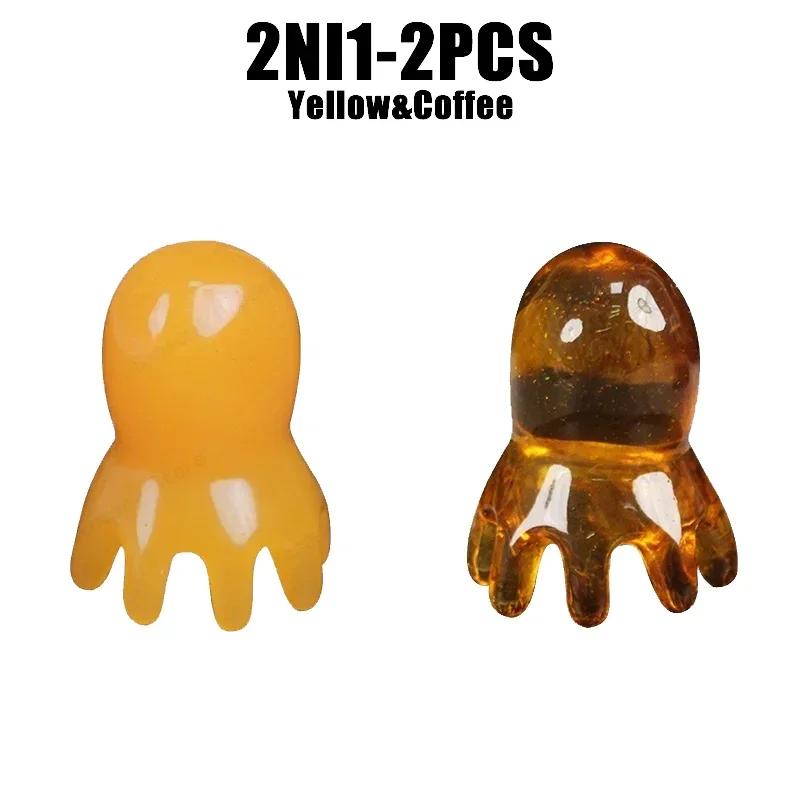 1-20PCS Octopus Shaped Head Meridian Acupoint Massage Comb Wide Tooth Scalp Comb Back Neck and Back Manual Deep Massage Tools