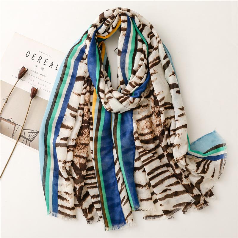 Luxury Fashion Women Viscose Scarf Ink Painting Floral Tassel Hijab Shawls and Wraps Female Foulard Echarpe Muslim Sjaal