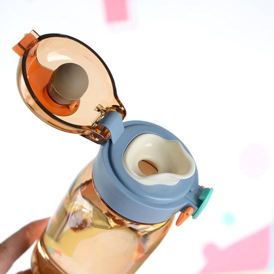 400ml/ 500ml Water Bottle Food Grade Large Capacity Bounce Cover Leak-proof PC Summer Simple Tea Leak Bottle Daily Use