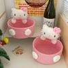 Cute Cartoon Woven Storage Basket Desktop Organizer For Snacks And Cosmetics Creative Home Decor Box