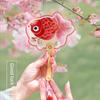 Kids Antique Fan Chinese Style Embroidery Hand-Cranked Dance Performance Koi Lotus Handmade Circular Fan Girl Han Chinese Clothing Accessories