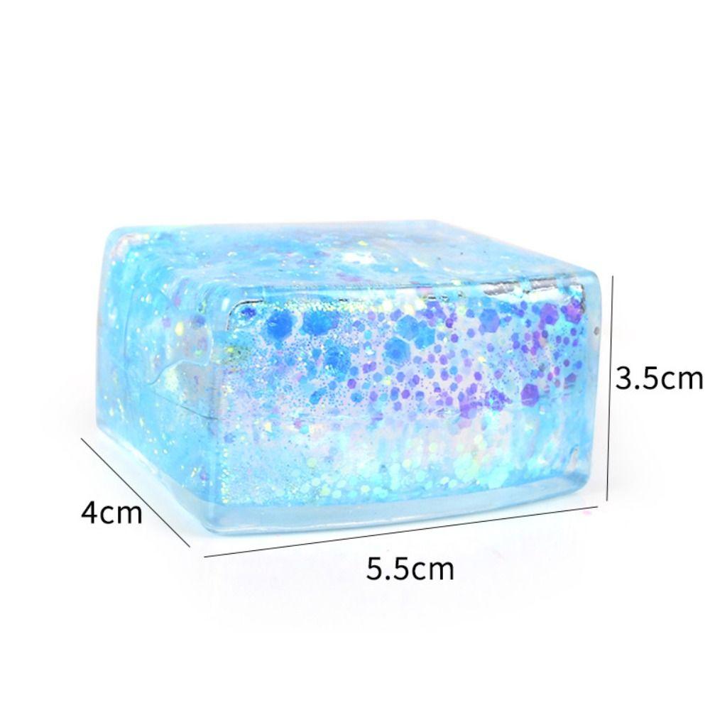 Creative Decompression Glitter Squishy Cube Soft Texture Malt Sugar Gel Ice Cube Slow Rise Squishy Ice Cube Stress Relief