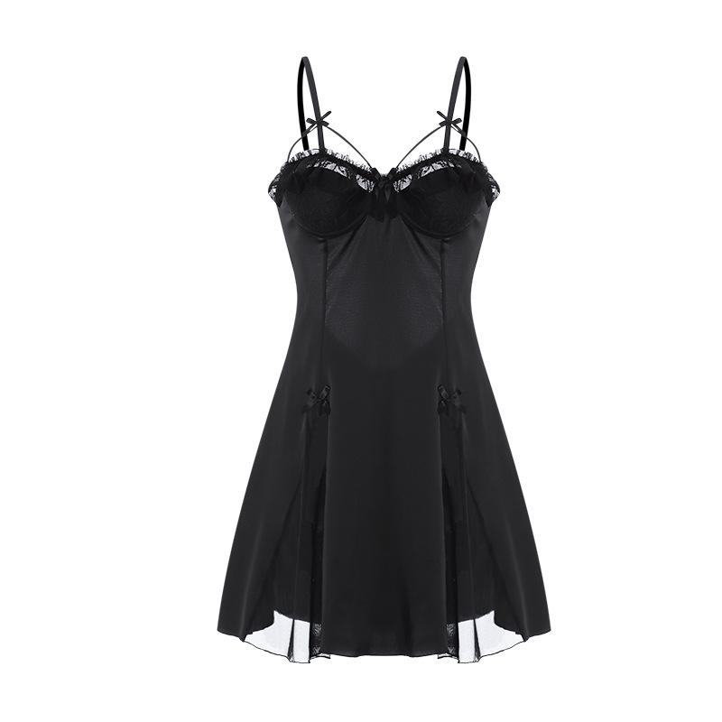 Women's Silky Push Up Padded Backless Robe Lounge Set for Spring Summer