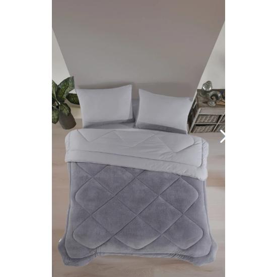 Double/Single Luxury Grey Wellsoft Quilt Double Sided