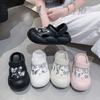 Fashion Rhinestone Butterfly Platform Slippers Women 2025 Summer Thick Sole Eva Clogs Garden Shoes Woman Non Slip Beach Sandals