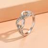 Elegant Silver Alloy Infinity Ring With Sparkling For Trendy Fashion Lovers