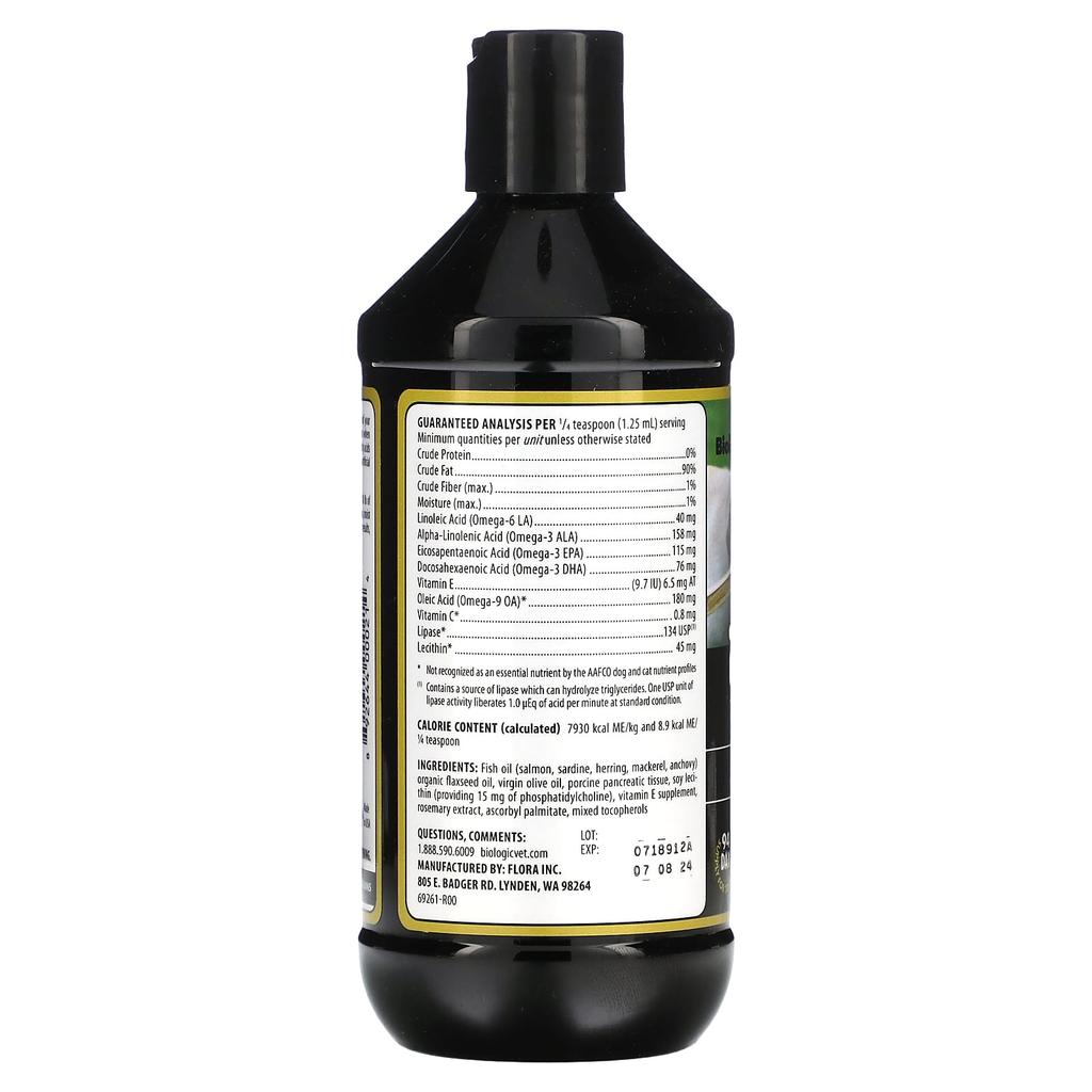 Flora, BiolicVet, BioFats, for dogs and cats, natural ingredients, 12 oz (355 ml)