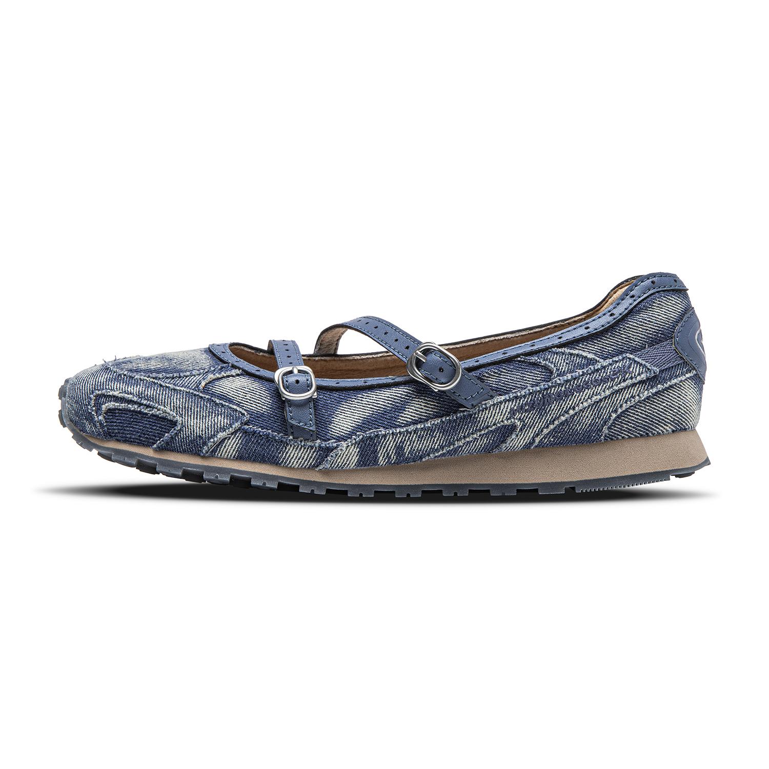 

Mizuno LG 60S Low Top Ballet Mary Jane Shoes Retro Comfortable Versatile Lifestyle Casual Shoes Women shoes Denim-Blue D1GH253001 36.5
