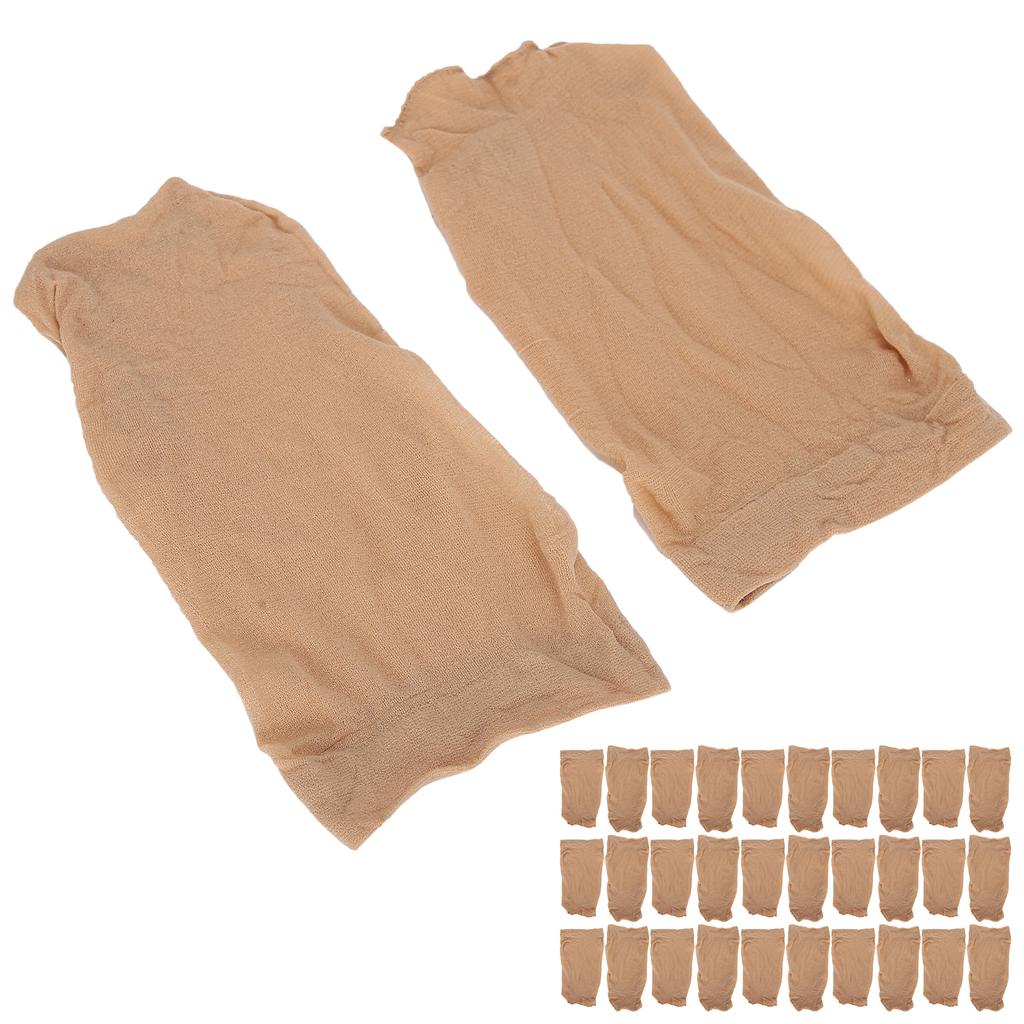 30 Stück Professionelle Strumpf Perückenkappe Dehnbar Elastisch Waschbar Tragbar Haarnetz Set Hautfarbe