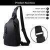 Simple Japanese Style Men's Sports Chest Bag Multipurpose Waterproof Sling Pack for Outdoor Sports