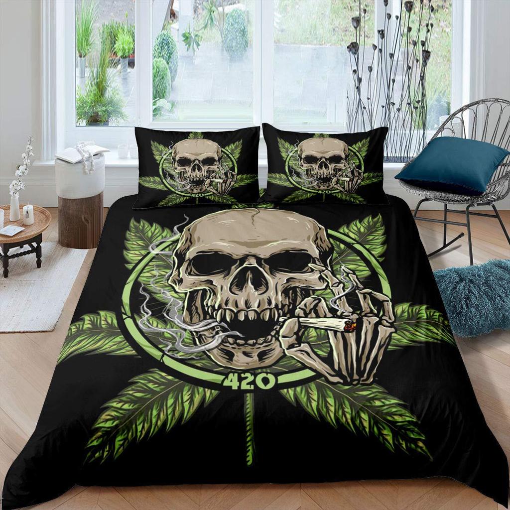 Halloween Horror Theme Three-Piece Quilt Cover 3D Digital Printing Bedding Set Bed Cover