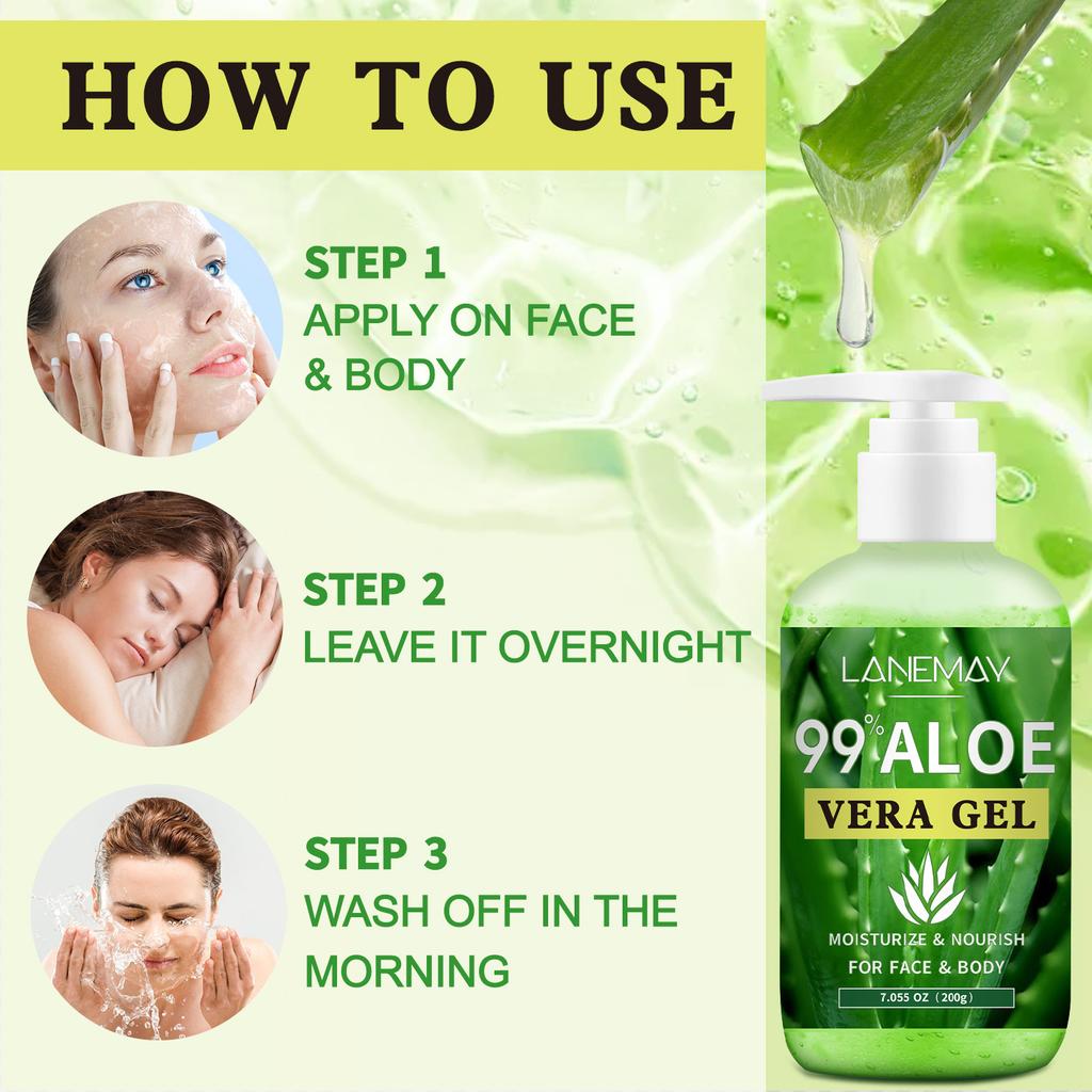 99% Aloe Vera Gel - Hypoallergenic, Moisturizing & Nourishing Face & Body Care, Hydrates Dry, Moisturizing Body Care|Natural Aloe Vera Skin Care
