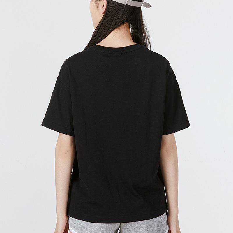 Adidas Large Logo Floral Print Sports Casual Round Neck Short Sleeve Drop Shoulder T-Shirt Women T-Shirt Black HN7754