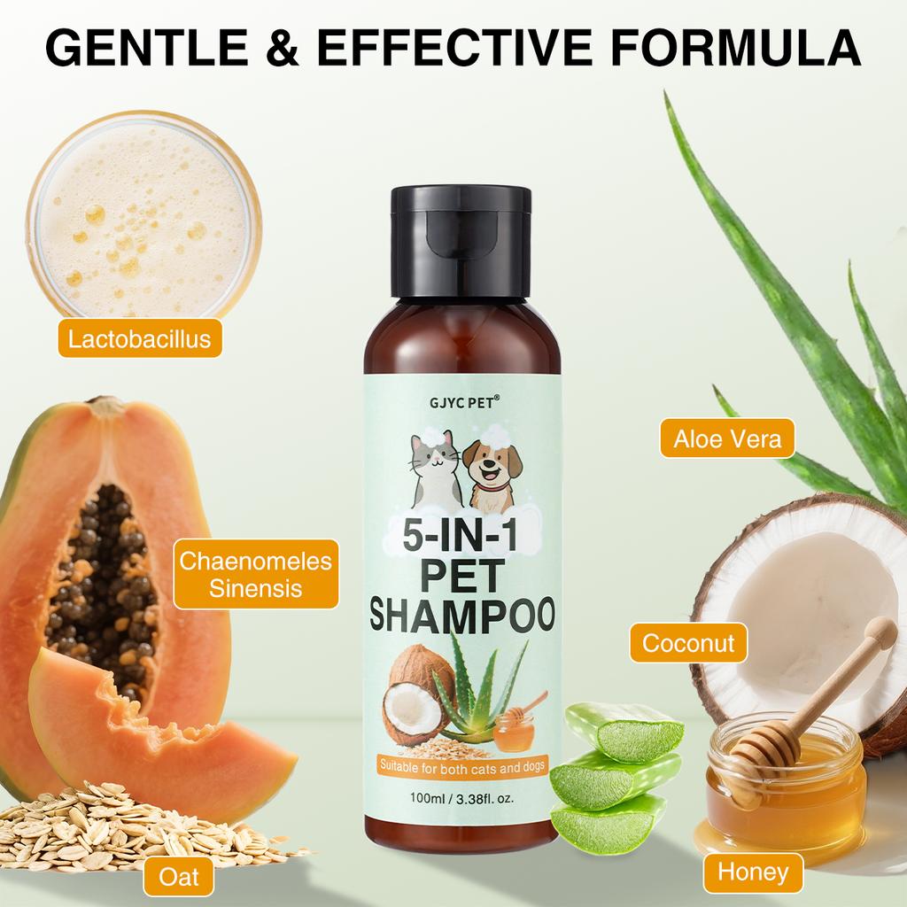 5-in-1 Haustier-Shampoo Haferflocken Kokosnuss Aloe Vera Honig Formel Beruhigt Empfindliche Haut Geruchsentferner Macht das Fell Weich