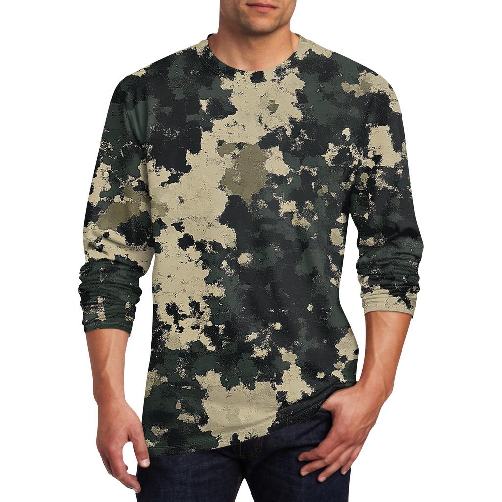 Men's T Shirt O-Neck Clothing Apparel Outdoor Long Sleeve Print Fashion Designer Vintage