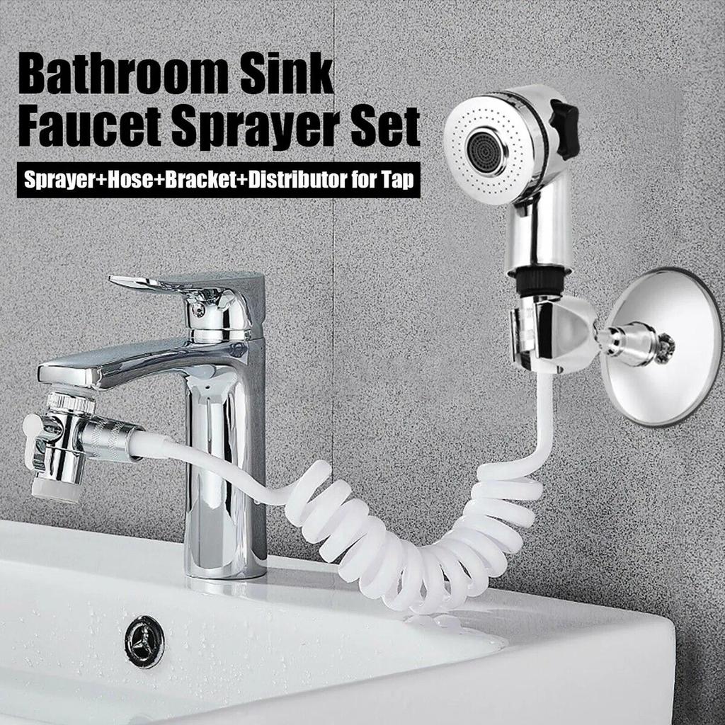 Ev Banyo lavabo musluğu Püskürtücü Su Musluğu Uzatma Memesi Ayarlanabilir Duş Seti Enayi Duvara monte Kurulumu Uygun