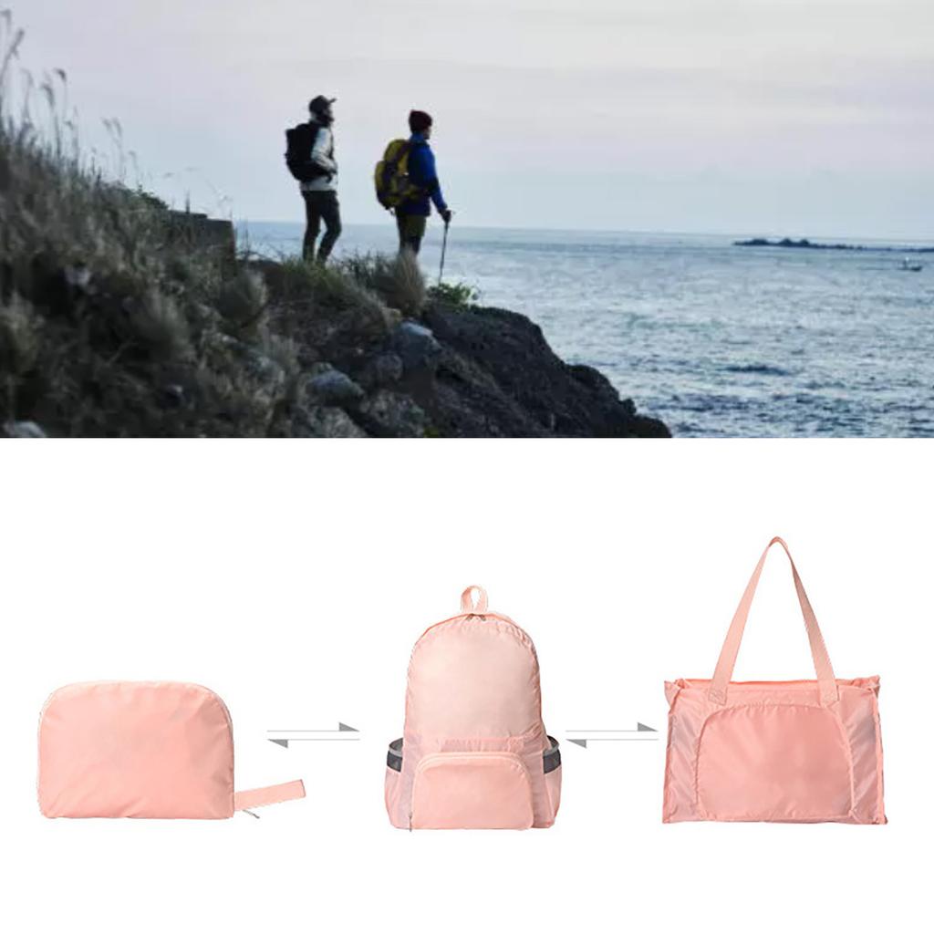 Packable Backpack Polyester Fiber Foldable Waterproof Lightweight Multifunctional Hiking Daypack for Camping Traveling