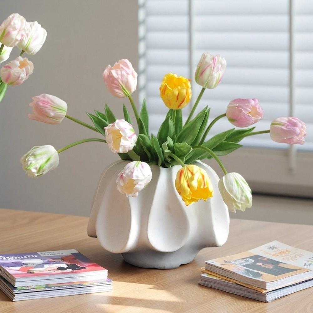 Colorful Simulation Flower Lifelike Artificial Flower Faux Parrot Tulip  Office Decor
