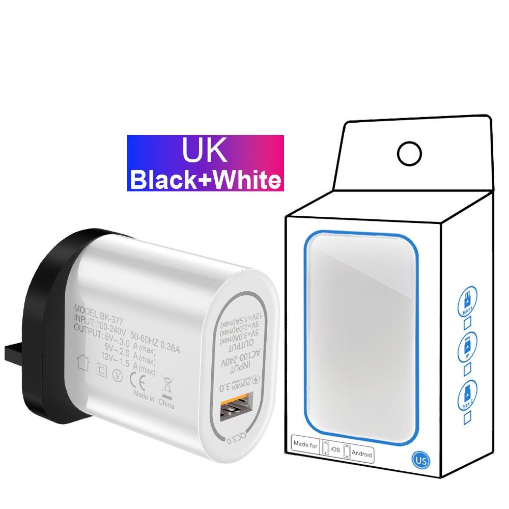 Universal QC3.0 Fast Charging Single Port Charger - UK, EU, US Compatible